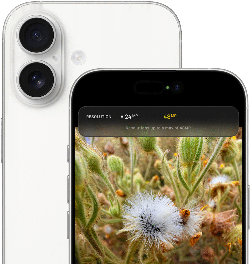 48MP Dual Fusion camera system. Super-stunning shots up close and far away.